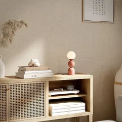 GoodHome Papier peint vinyle intissé uni structuré beige L.1000 x l.52 cm Shung- Papier Peint