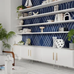 GoodHome Papier peint Vinyle Intissé Mavi ble- Papier Peint