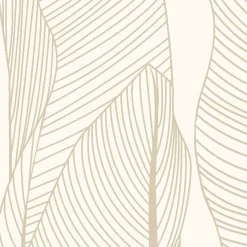 Lutèce Papier Peint<Papier peint vinyle intissé feuille de bananier beige, terracotta L.1005 x l.53cm