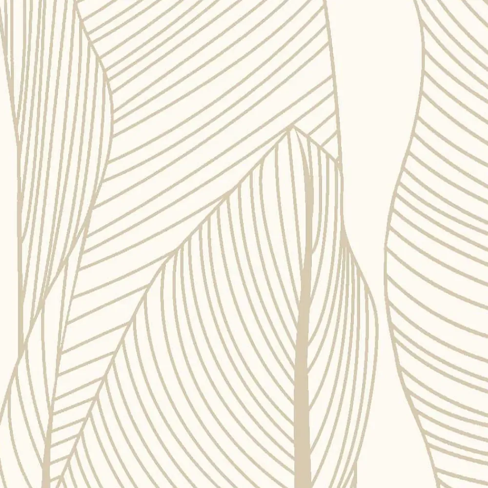 Lutèce Papier Peint<Papier peint vinyle intissé feuille de bananier beige, terracotta L.1005 x l.53cm