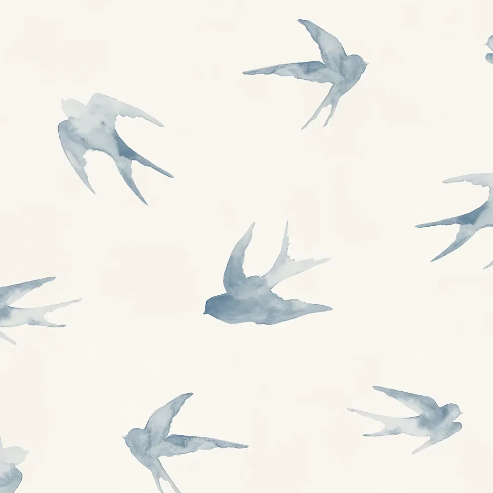 Ugepa Papier peint vinyle intissé enfant petit oiseau bleu L. 1005 x l. 53cm- Papier Peint