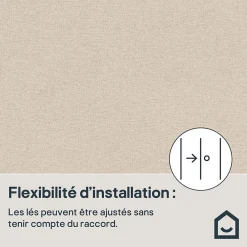 GoodHome Papier Peint<Papier peint vinyle intissé uni aspect tissu beige clair L.1005 x l.53cm , Mythe