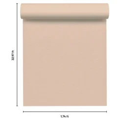GoodHome Papier Peint<Papier peint vinyle intissé uni aspect tissu beige clair L.1005 x l.53cm , Mythe