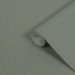 GoodHome Papier peint vinyle intissé uni structuré vert L.1000 x l.52 cm Shung- Papier Peint