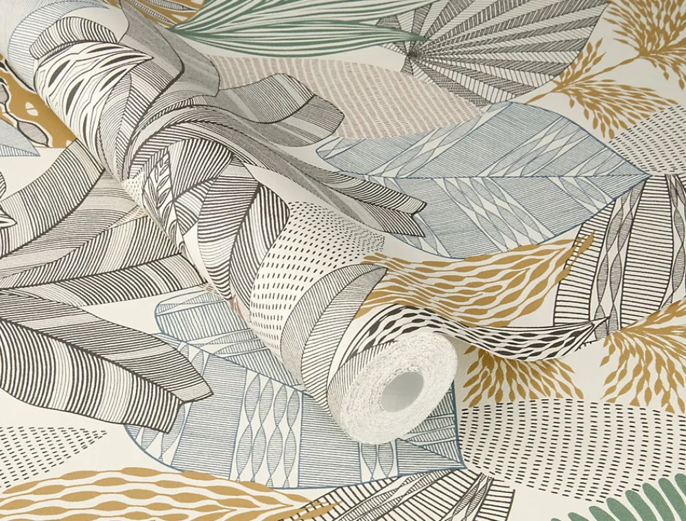Rasch Papier peint vinyle intissé feuillage gris L.1001 x l.53cm , Kruger- Papier Peint