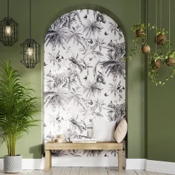 GoodHome Papier Peint<Papier peint Vinyle Intissé Howlit noir et blanc