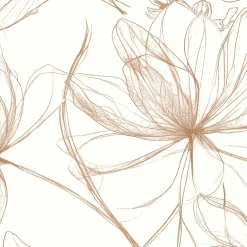 Lutèce Papier peint vinyle intissé fleur de cerisier cuivre, rouille L.1005 x l.53cm- Papier Peint