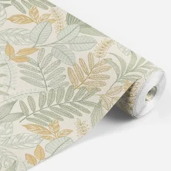 Lutece Papier Peint<Papier peint vinyle intissé Allure mat et satiné feuilles jaune, vert, bleu l.1005 x l.53 cm