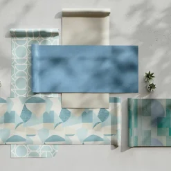 GoodHome Papier Peint<Papier peint vinyle intissé effet textile bleu L.10m x l.53cm