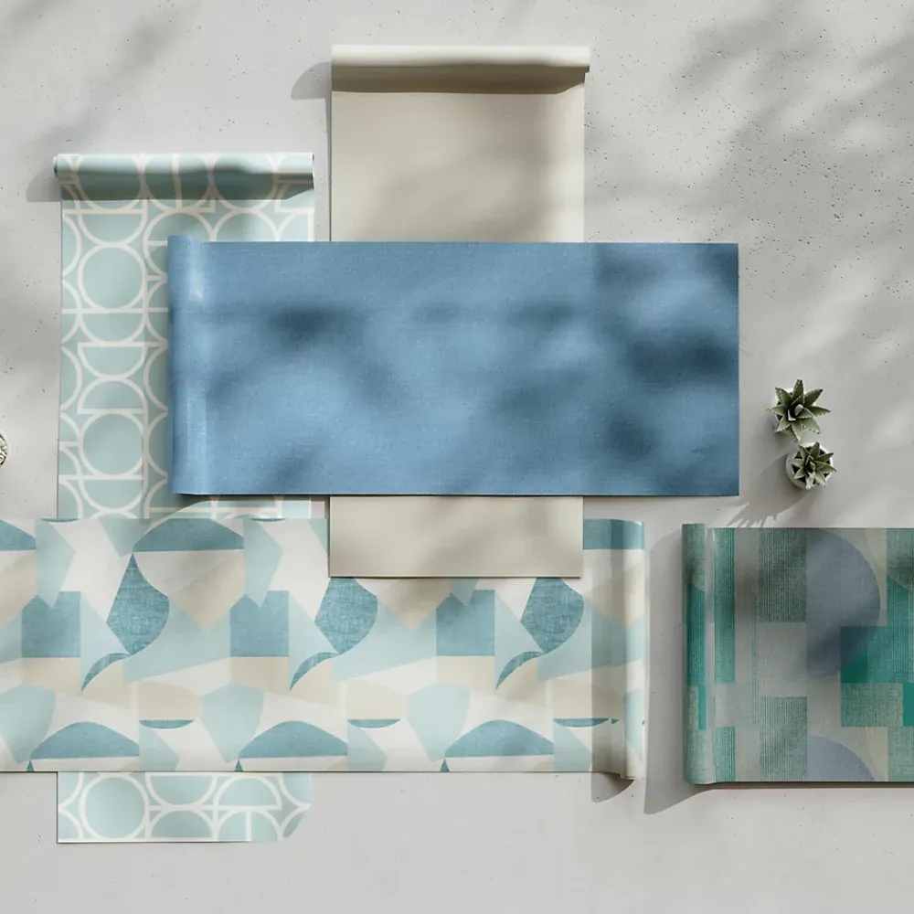 GoodHome Papier Peint<Papier peint vinyle intissé effet textile bleu L.10m x l.53cm