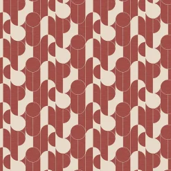 GoodHome Papier Peint<Papier peint vinyle intissé rond géométrique terracotta et blanc L.10m x l.53cm