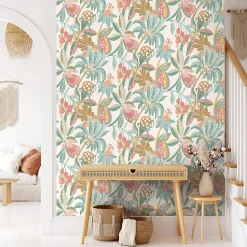 Ugepa Papier peint vinyle intissé fleurs tropicales vert L. 1005 x l. 53cm- Papier Peint