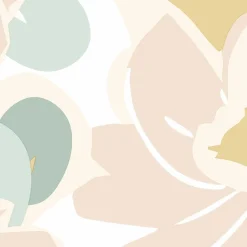Lutece Papier Peint<Papier peint vinyle intissé fleuri Tropimasse fleurs beige, rose, jaune L.1005 x l.53cm Lutèce