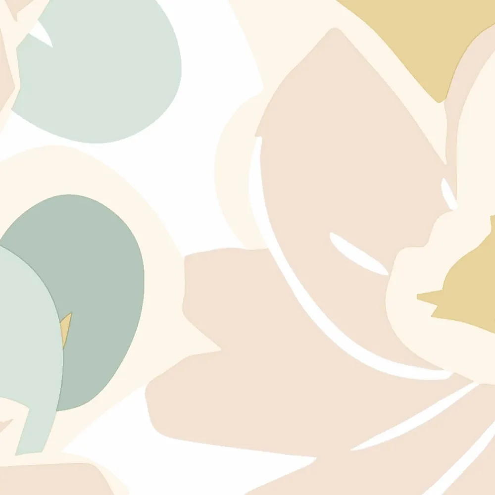 Lutece Papier Peint<Papier peint vinyle intissé fleuri Tropimasse fleurs beige, rose, jaune L.1005 x l.53cm Lutèce