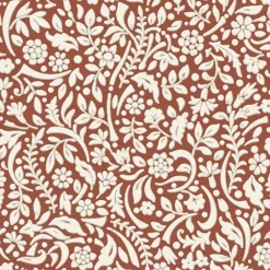 GoodHome Papier peint vinyle intissé Flaumig motif floral terracotta L. 10,05m x l. 0,53m- Papier Peint