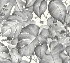 GoodHome Papier Peint<Papier peint vinyle intissé noir et blanc