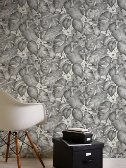GoodHome Papier Peint<Papier peint vinyle intissé noir et blanc