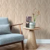 GoodHome Papier Peint<Papier peint vinyle intissé Cassata imprimé géométrique beige L.1000 x l.53cm