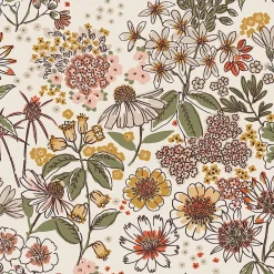 Lutece Papier peint vinyle intissé fleuri bouquet rose, beige L.1005 x l.53cm Lutèce- Papier Peint