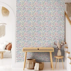 Ugepa Papier Peint<Papier peint vinyle intissé fleuri liberty Mini darla rose, vert, jaune L.1005 x l.53cm