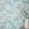 Erismann Papier peint vinyle intissé feuilles de ginko bleu L.1005 x l.53cm, Ginko dream- Papier Peint