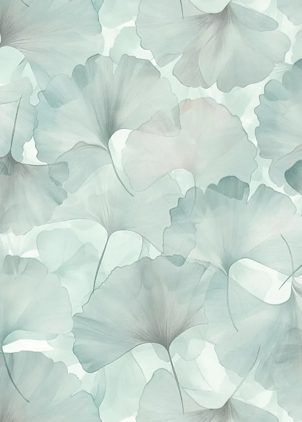 Erismann Papier peint vinyle intissé feuilles de ginko bleu L.1005 x l.53cm, Ginko dream- Papier Peint