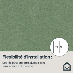 GoodHome Papier peint vinyle intissé uni aspect tissu vert L.1005 x l.53cm , Mythe- Papier Peint