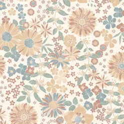 Ugepa Papier Peint<Papier peint vinyle intissé fleuri petites fleurs vert, orange L. 1005 x l. 53cm
