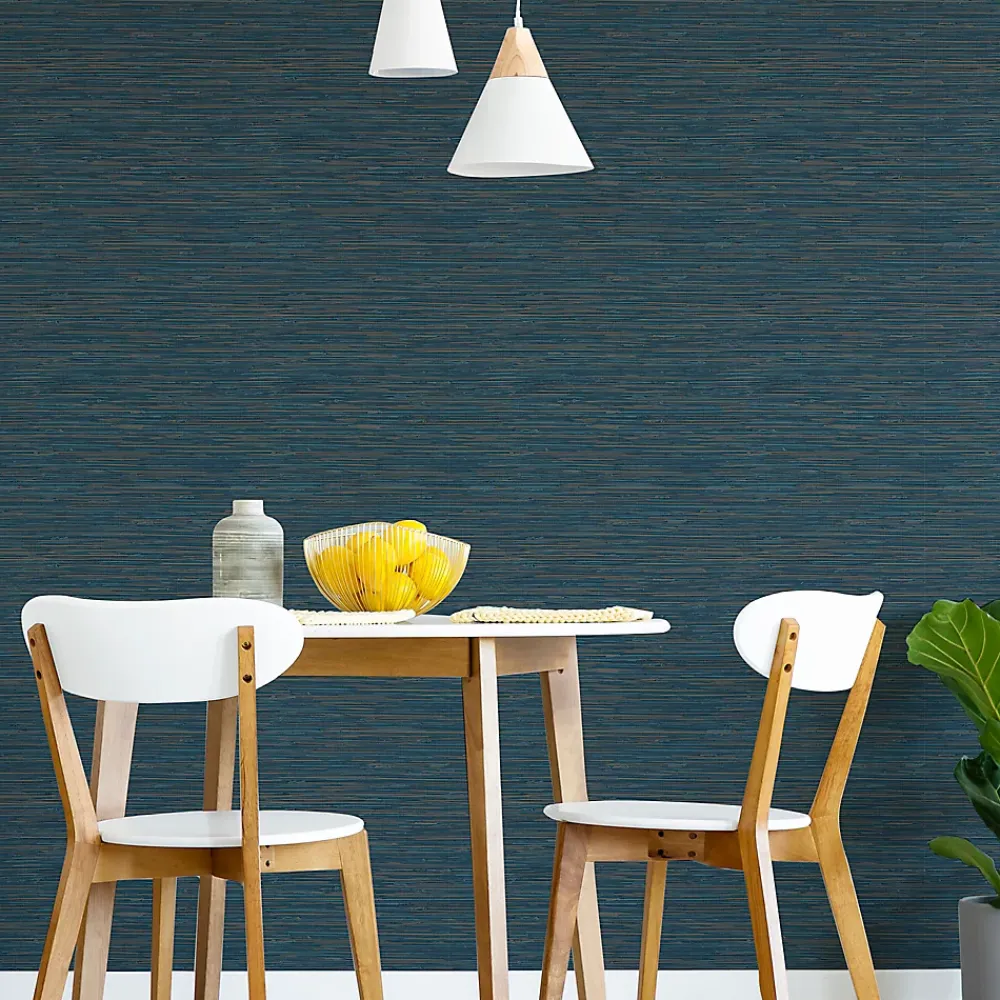 GoodHome Papier Peint<Papier peint vinyle intissé Meroe bleu foncé