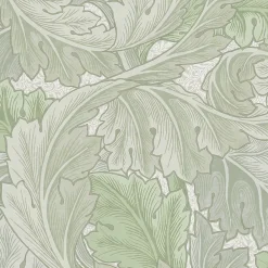 William Morris Papier Peint<Papier peint vinyle intissé feuillage vert L.1000 x l.52 cm Acanthus