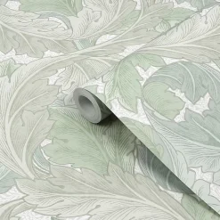 William Morris Papier Peint<Papier peint vinyle intissé feuillage vert L.1000 x l.52 cm Acanthus