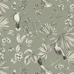 GoodHome Papier peint Vinyle Intissé Osum vert sauge- Papier Peint
