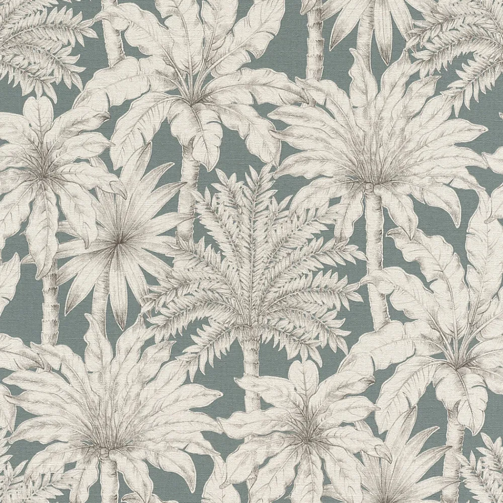 Rasch Papier Peint<Papier peint vinyle intissé tropical palmiers, bleu L.1001 x l.53cm , Oskar