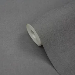 GoodHome Papier Peint<Papier peint vinyle sur intissé Moivre gris anthracite