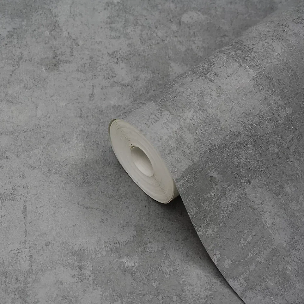 GoodHome Papier peint vinyle sur intissé Omey gris anthracite- Papier Peint