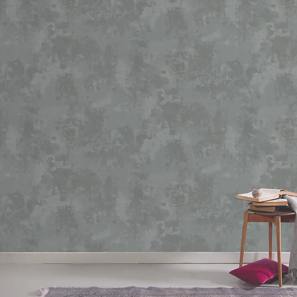 GoodHome Papier peint vinyle sur intissé Omey gris anthracite- Papier Peint