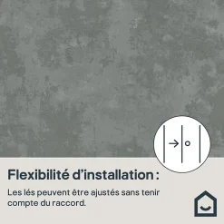 GoodHome Papier peint vinyle sur intissé Omey gris anthracite- Papier Peint
