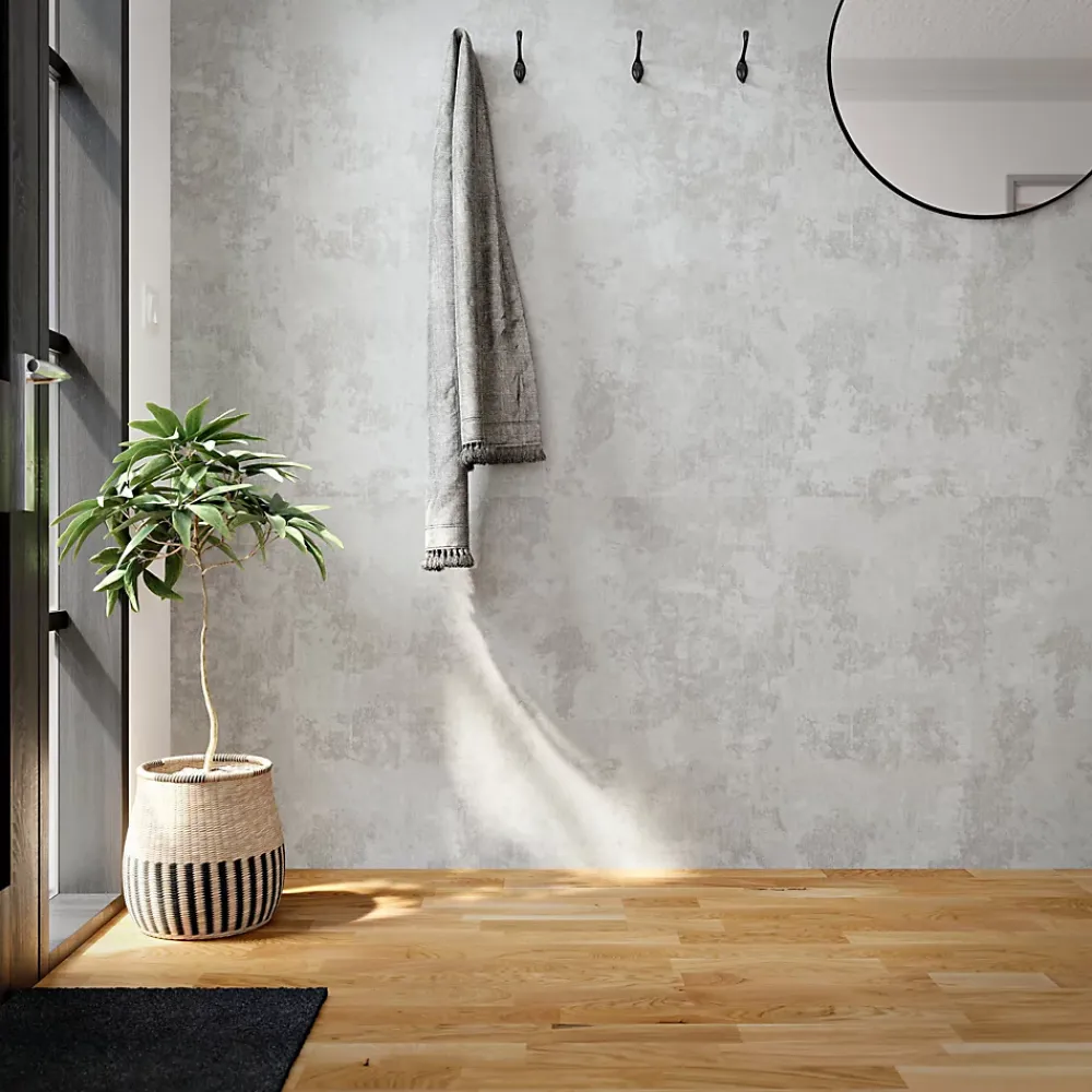 GoodHome Papier peint vinyle sur intissé Omey gris anthracite- Papier Peint