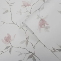 GoodHome Papier Peint<Papier peint vinyle sur intissé Mugga rose