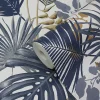 GoodHome Papier Peint<Papier peint vinyle sur intissé Ferula bleu