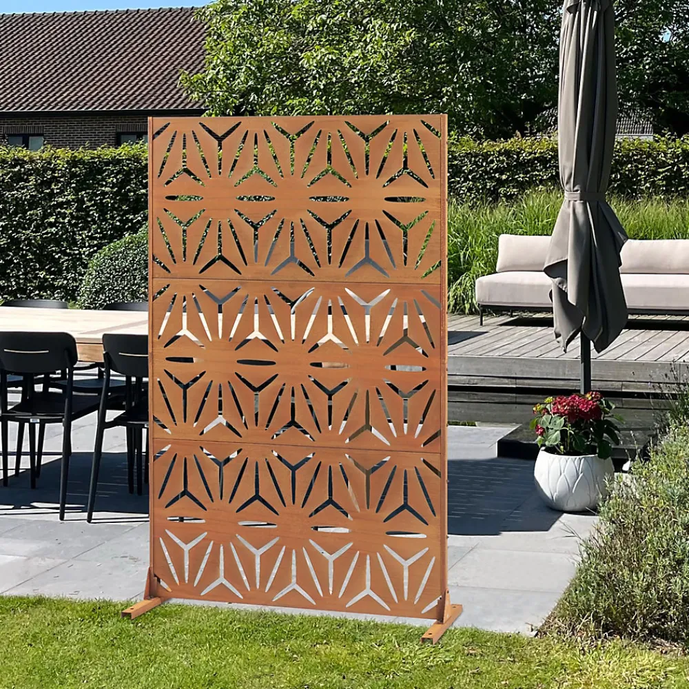 Casa.Pro Paravent Kilsturd acier corten 180 x 120 x 40 cm rouille- Cloison Amovible