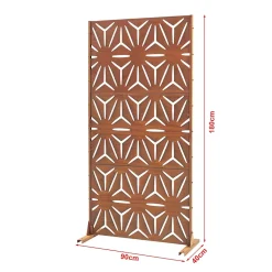 Casa.Pro Paravent Kilsturd acier corten 180 x 90 x 40 cm rouille- Cloison Amovible