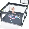 Giantex Parc Bébé 10 Mois à 6 Ans Parc Bebe en maille avec Balles et 4 Anneaux Centre activités de Parc Enfant Gris Foncé- Barrière De Sécurité