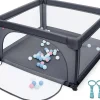 Giantex Parc Bébé 10 Mois à 6 Ans Parc Bebe en maille avec Balles Centre activités de Parc Enfant Gris Foncé- Barrière De Sécurité