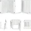 Giantex Barrière De Sécurité<Parc Pliable pour Animaux de Compagnie, Enclos pour Chien avec 6 Panneaux en Bois et en Tube d'Acier Inoxydable