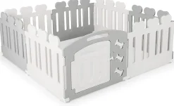 Giantex Parc pour Chiots 7 Panneaux 1 Porte en Plastique, pour Petits Chiens Et Chats, 155 x 155 x 60 CM, Beige- Barrière De Sécurité