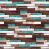 Decoon Parement bois de bateau recyclé 0,98 m2 brun et turquoise- Plaquette De Parement|Plaquette De Parement