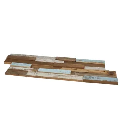 Decoon Parement bois de bateau recyclé 0,98 m2 brun et turquoise- Plaquette De Parement|Plaquette De Parement