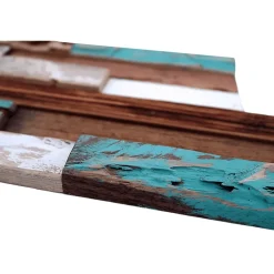 Decoon Parement bois de bateau recyclé 0,98 m2 brun et turquoise- Plaquette De Parement|Plaquette De Parement