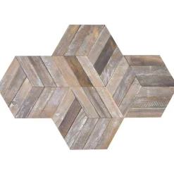 Wanda Collection Plaquette De Parement|Plaquette De Parement<Parement en teck recyclé patiné hexagonal plaque 28x24 cm